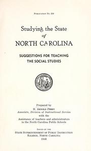 Cover of: Studying the state of North Carolina: suggestions for teaching the social studies