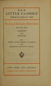 Cover of: Selections from comedies and speeches by Richard Brinsley Sheridan