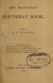 Cover of: Mrs. Browning's birthday book