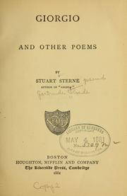 Cover of: Giorgio, and other poems by Stuart Sterne