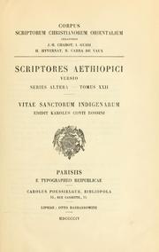 ... Vitae sanctorum indigenarum by Carlo Conti Rossini