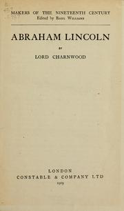 Cover of: Abraham Lincoln by Lord Charnwood