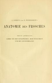 Cover of: Anatomie des Frosches by Alexander Ecker