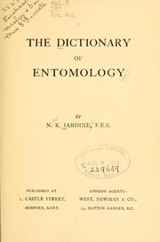 Cover of: The dictionary of entomology | Nigel K. Jardine