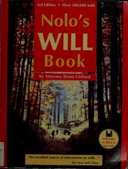 Cover of: Nolo's will book