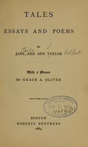Cover of: Tales, essays and poems