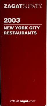 Cover of: 2003 New York City restaurants by Carol Diuguid