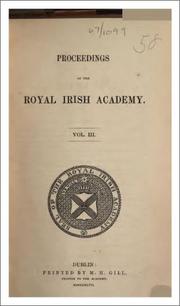 Cover of: Proceedings of the Royal Irish Academy