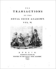 Cover of: The Transactions of the Royal Irish Academy