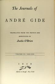 Cover of: The journals of André Gide