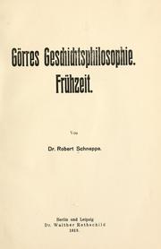 Cover of: Görres geschichtsphilosophie: Frühzeit