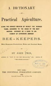 Cover of: A dictionary of practical apiculture