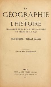 Cover of: La géographie de l'histoire