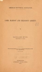 Cover of: James Madison and religious liberty