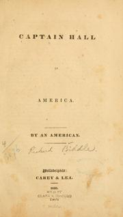 Captain Hall in America by Richard] Biddle