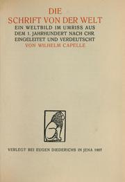 Cover of: Die Schrift von der Welt