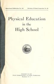 Cover of: Physical education in the high school