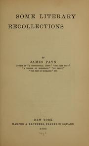 Cover of: Some literary recollections by James Payn