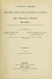 Cover of: A Select library of Nicene and post-Nicene fathers of the Christian church by Philip Schaff