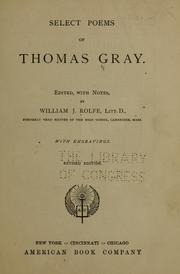 Cover of: Select poems of Thomas Gray