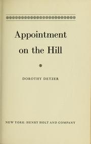 Cover of: Appointment on the Hill by Dorothy Detzer