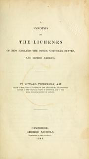 A synopsis of the lichenes of New England, the other northern states, and British America