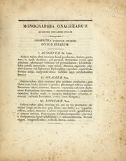 Cover of: Monographia Onagrearum by Edouard Spach