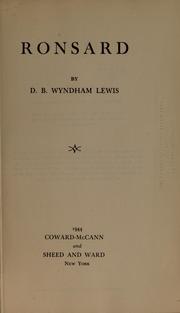 Cover of: Ronsard