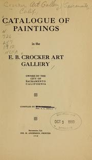 Cover of: Catalogue of paintings in the E. B. Crocker Art Gallery