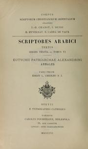 Cover of: ... Annales by Eutychius Patriarch of Alexandria