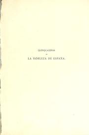 Cover of: Las quinquagenas de la nobleza de España