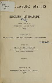Cover of: The classic myths in English literature