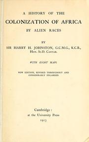 Cover of: A history of the colonization of Africa by alien races