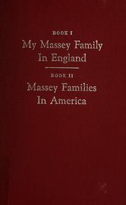 Cover of: My Massey family in England