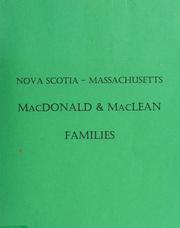 Cover of: Nova Scotia - Massachusetts MacDonald & MacLean families | Arthur W. Hendon