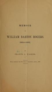 Cover of: Memoir of William Barton Rogers, [1887]