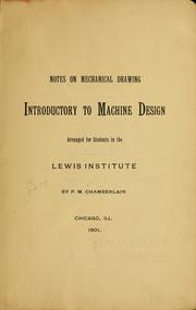 Cover of: Note on mechanical drawing introductory to machine design...