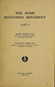 Cover of: The home economics movement by Isabel Bevier
