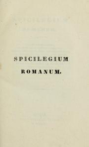 Cover of: Spicilegium romanum ...