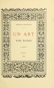 Cover of: Un art une école
