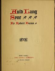 Cover of: Auld lang syne by Robert Burns