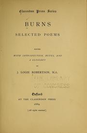 Cover of: Burns; selected poems