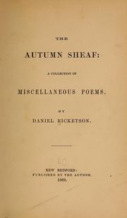 Cover of: The autumn sheaf: a collection of miscellaneous poems