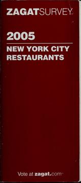 Cover of: New York City restaurants 2005