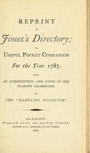 A Reprint of Jones's Directory by Nathaniel Jones