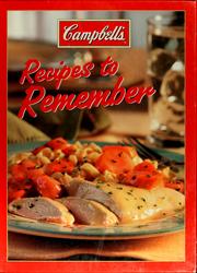 Front cover of Recipes to remember by Unknown