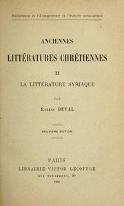 Cover of: La littérature syriaque