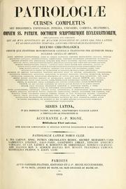 Cover of: Patrologiae cursus completus by J.-P Migne