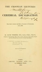 Cover of: The Croonian lectures on cerebral localisation