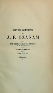 Cover of: Oeuvres complètes by Frédéric Ozanam